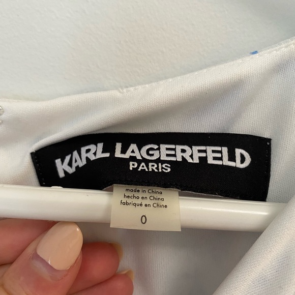 Karl Lagerfeld blue floral wrap dress - Picture 6 of 6